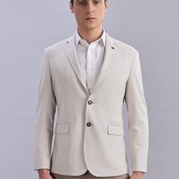 Tommy Hilfiger Self-Design Slim-Fit Notched Lapel Collar Single Breasted Formal Blazer-picture-40