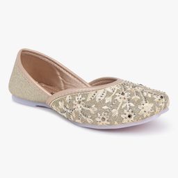 Superminis Girls Embellished Ethnic Mojaris with Embroidered Flats-image-86
