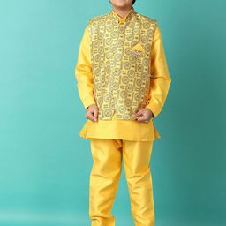 V-Mart Boys Self Design Pure Cotton Straight Kurta with Pyjamas-picture-39