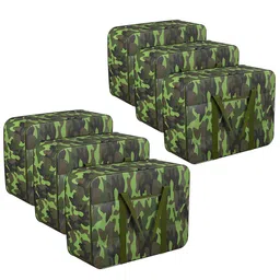 Kuber Industries Green & Black 6 Pieces Printed Under Bed Storage Organisers-43