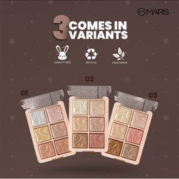 MARS Glowzilla Palette 6 Shade Long Lasting Illuminating Highlighter -12gm-Shade 02 image 5