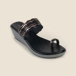 Metro Wedge Women Solid Synthetic Regular Comfort Sandals-picture-34