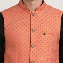Turtle Printed Nehru Jacket image 2