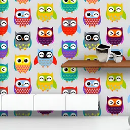 ArtzFolio Printed UV-Resistant Anti-Bacterial Owls Pattern Peel & Stick Wallpaper-image-52