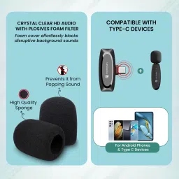 portronics Dash 7 Type C Wireless Mic with Plug & Play Technology,Collar Microphone image 2