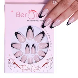 BEROMT Set Of 12 Salon Finish Press On Nail Tip With Application Kit -BFN347FN-2
