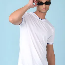 V-Mart Men Solid Round Neck Cotton Slim Fit T-shirt-image-26