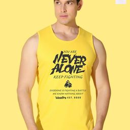 WOOSTRO Pack Of 2 Printed Super Combed Cotton Gym Vests VWS26(ALONE YELLOW)(ALONE WHITE)-image-76