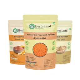 HerbsLand Set Of 3 Masoor,Multani Mitti & Orange Peel Face Pack Powder- 100 g Each-6