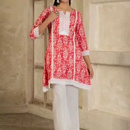 Sangria Women Ethnic Motifs Printed Cotton A-Line Kurta with Trousers & Dupatta-picture-8