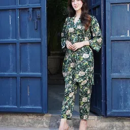 all about you Mandarin Collar Printed Tunic & Trouser-image-96