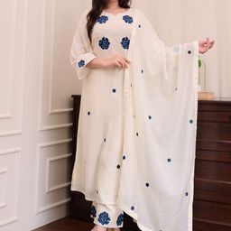 KOTRONS Women Woven Design Woven Design Kurta with Trousers & Dupatta-picture-47
