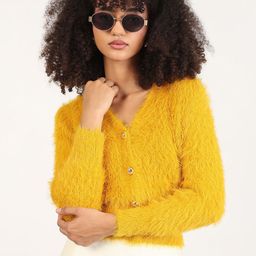 SHOWOFF Acrylic V-Neck Crop Shrug-21
