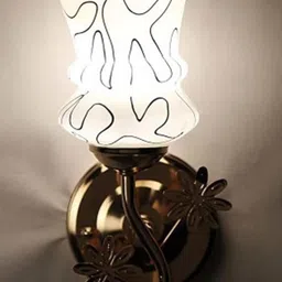 Somil Premium Designer Glass Wall / Night Lamp Elegant & Stylish Dcor Accent for Modern Interiors, color, Black, White, Size:- 19 X 23 X 30 CM-picture-23