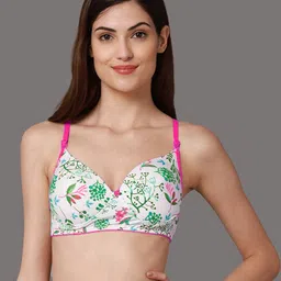Women Cotton Pink Padded Non-Wired Lingerie Bra Sport wear Gym Crop Tank Top-32