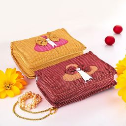 Kuber Industries Maroon 2 Pieces Polka Dot Printed Jewellery Organiser-image-73