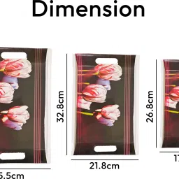 upc U.P.C. Melamine Multicolor Serving Tray, Set of 3 (Small, Medium and Large Size) Tray Tray image 5