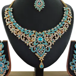 VATSALYA creation Gold-Plated Artificial Stone Studded Jewellery Set-image-94