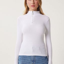 Happiness istanbul Mandarin Collar Cotton Top-image-49