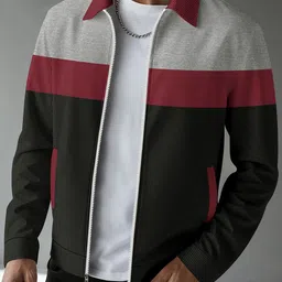 StyleCast x Revolte Men Colourblocked Open Front Jacket-picture-10