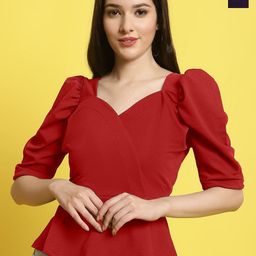 Metronaut Women Pack Of 2 Solid Crop Peplum Top-image-78