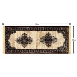MODEFE Cream-Coloured Ethnic Motifs Anti-Skid Nylon Carpet image 5