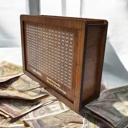 PIPALIYA Brown Savings Money Box Wooden Piggy Bank-54