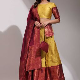 Payu Semi-Stitched Lehenga & Unstitched Blouse With Dupatta-picture-16