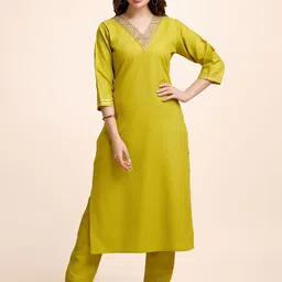 Women Basket Women Yoke Design Regular Kurta with Trousers-image-36
