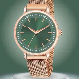 ON TIME OCTUS Women Dial & Stainless Steel Bracelet Style Straps Analogue Watch MAG OP-110-GREEN-78