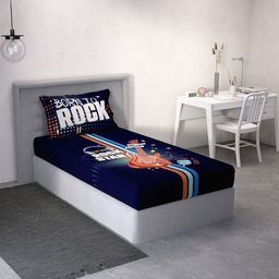 DDecor Blue & White Conversational 144 TC Single Bedsheet with 1 Pillow Covers-picture-37