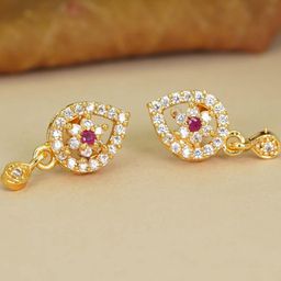 Anouk Women Gold Floral Studs Earrings-image-96