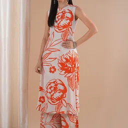 FASHOR Printed Round Neck Tunic & Palazzo-image-19