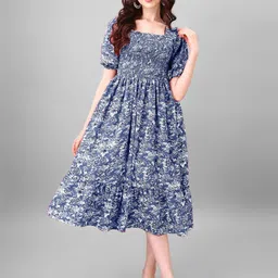Jash Creation Floral Print Applique Fit & Flare Maxi Dress-picture-15
