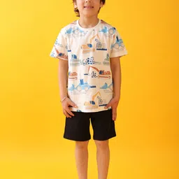 Anthrilo Boys Printed T-shirt with Shorts-image-91