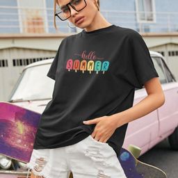 BOMBAE TEES Women Printed Bio Finish Applique T-shirt-image-41