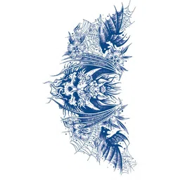 LICK Men Plant Based Realistic Semi Temporary Body Tattoo - Matte Blue-29