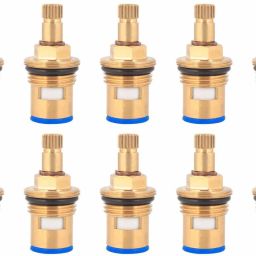 Brass Ceramic Disc Cartridge Quarter Turn 1/2" for Bathroom Kitchen Tap Faucet Valve (Hot and Cold) Pack of 10 Nos (40 gm/Pc) Standard Size Spindle for tap Faucet Spindle-image-54
