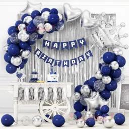 Solid Birthday Decoration Items 52 Pcs Combo Pack for Boys Girls Kids Husband Wife Balloon-25