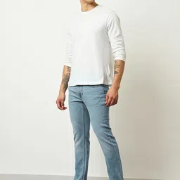 Lee Men Slim Fit Low Distress Light Fade Stretchable Cotton Regular Jeans-picture-8