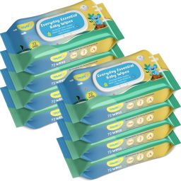 Soft Cleansing Baby Wipes with Aloe Vera & Vitamin E -72 Counts/Pack (Set of 8)-image-73