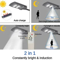 QAWACHH Solar-Powered Street Light with Remote Radar Motion Sensor and Waterproof Smart Sensor Light image 2