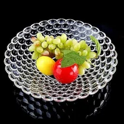 Glass Decorative Bowl Fruit Bowl for Dining Table, serving Bowl for Home Glass Fruit & Vegetable Basket-image-67