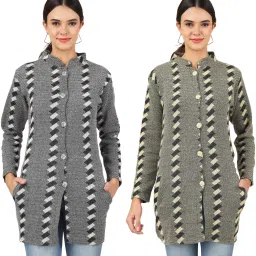 WOOL BLEND Checkered Coat For Women-picture-25