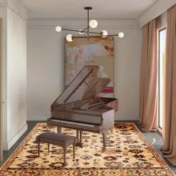 obeetee Brown Wool Floral 8 x 10 Feet Hand Tufted Carpet-picture-32