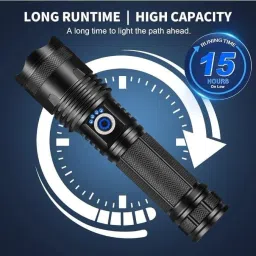 zeno volt 376(ZOOMABLE METAL TORCH)5 Modes Flashlight, Super Bright LED Light 150 W Torch Torch image 3