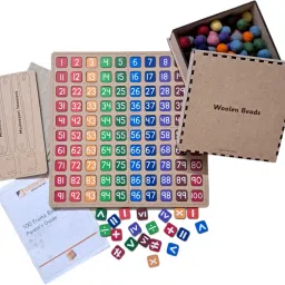100 Frame with Numbers&Alphabets Titles Woolen beads-31