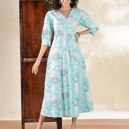 Anouk Floral Print Fit & Flare Maxi Dress-picture-7