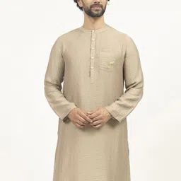 LELA Band Collar Long Sleeves Straight Kurta-image-9