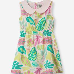 The Souled Store Laguna Girls Ethnic Motifs Printed Peter Pan Collar Fit & Flare Dress-image-6